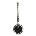 Chanel Lambskin Quilted Chain Round Mini Clutch Black
