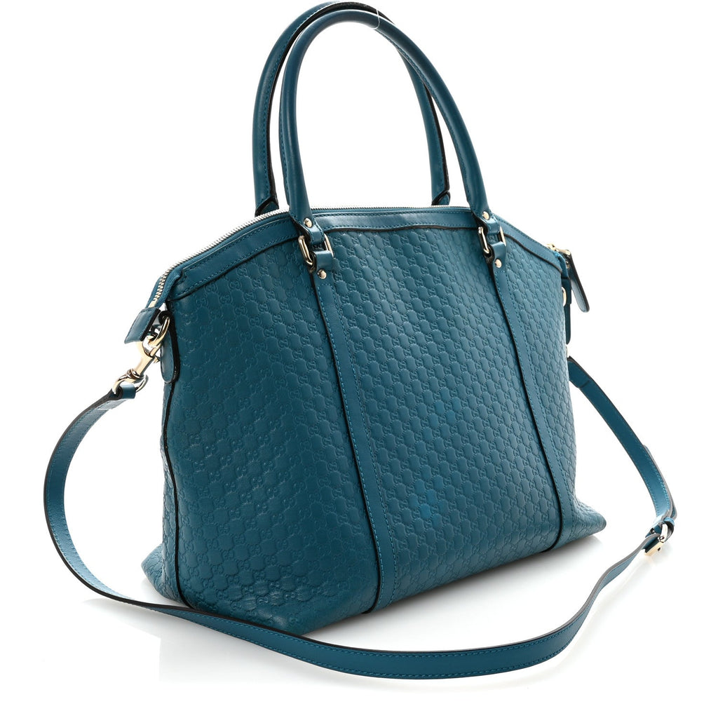 Gucci Soft Microguccissima Dome Satchel Deep Cobalt