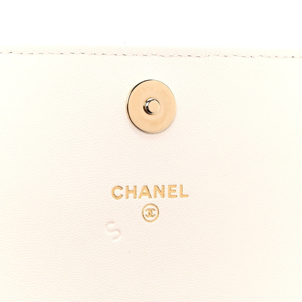 Chanel Lambskin Quilted Book Wallet On Chain WOC Black