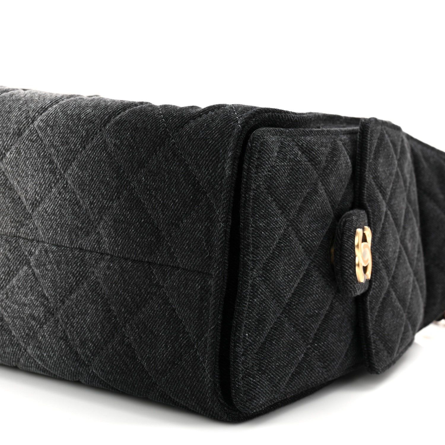 Chanel Washed Denim Quilted Small Chanel 25 Handbag Black
