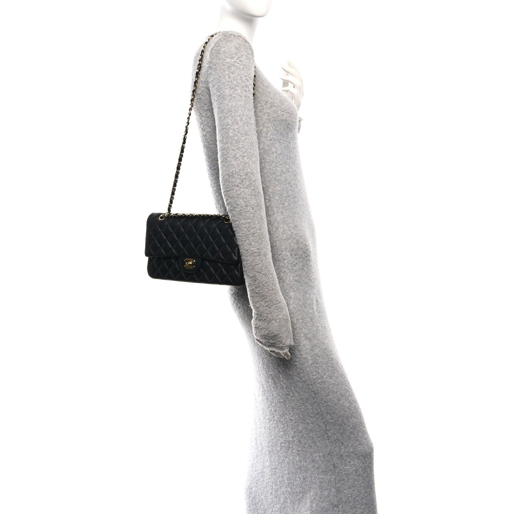 Chanel Lambskin Quilted Medium Double Flap Black