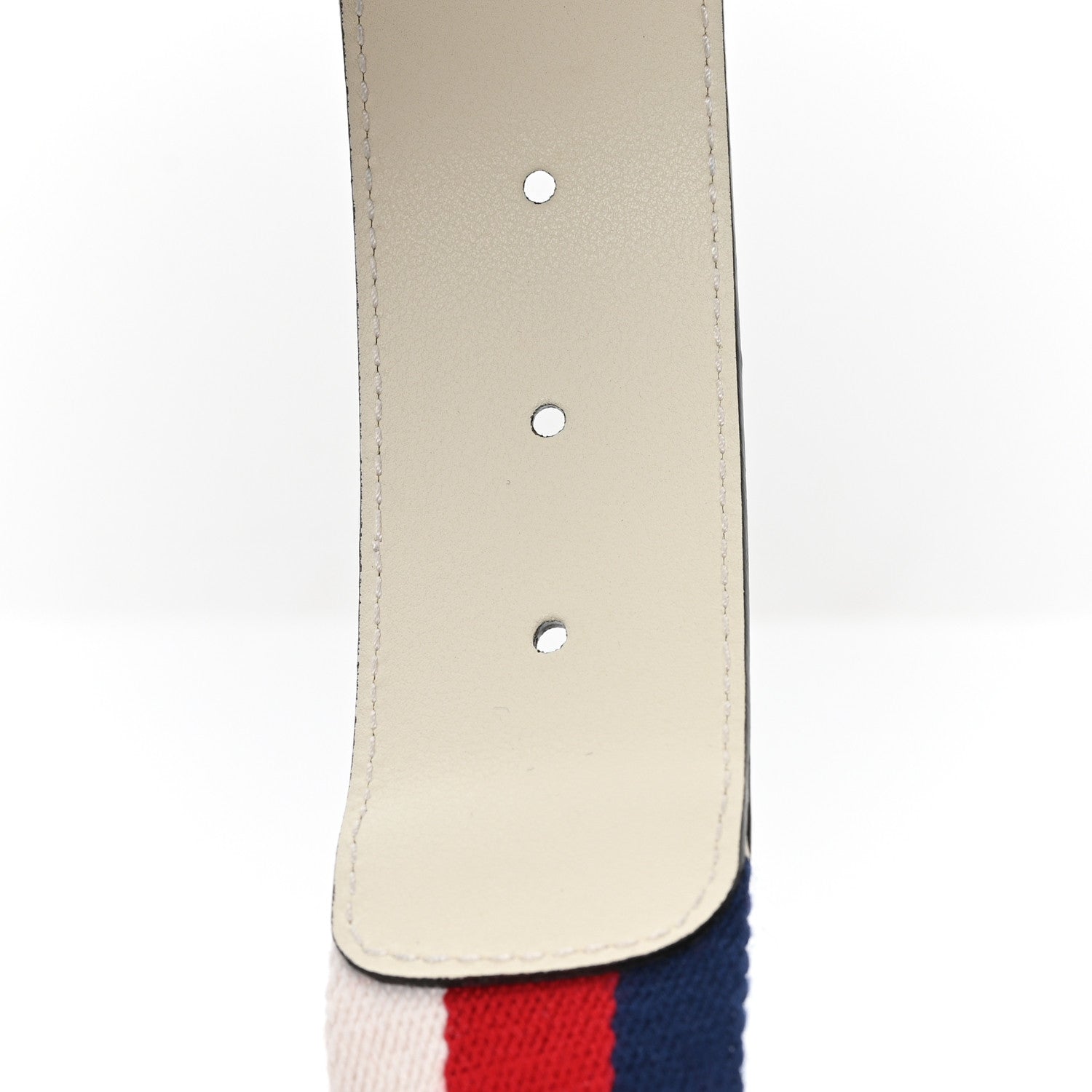 Gucci Nylon Calfskin Sylvie Web Double G 40mm Belt 95 38 Mystic White Hibiscus Red Maritime