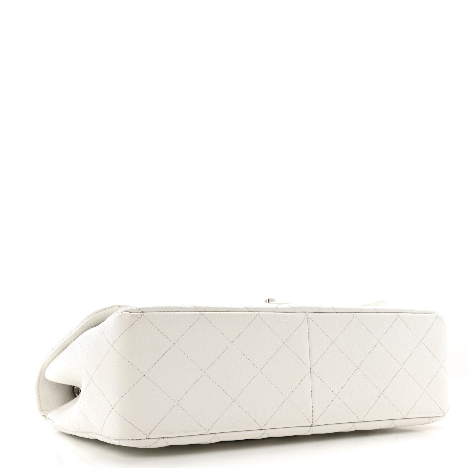 Chanel Caviar Quilted Jumbo Single Flap White