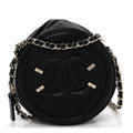 Chanel Caviar Quilted Round Filigree Crossbody Black