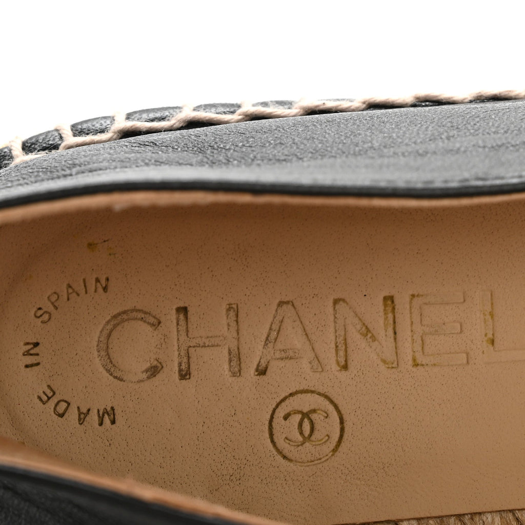 Lambskin CC Espadrilles 37 Black