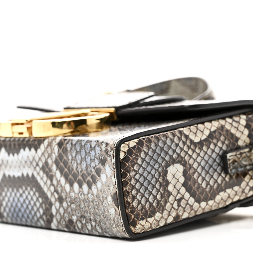 Christian Dior Snakeskin 30 Montaigne Box Bag Beige Multicolor