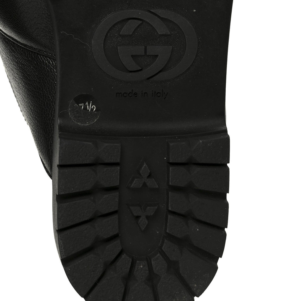 Gucci Goatskin Auroville Horsebit Mules 37.5 Black