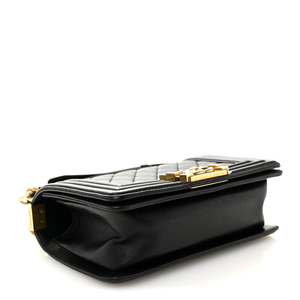 Chanel Lambskin Quilted Small Boy Flap Black