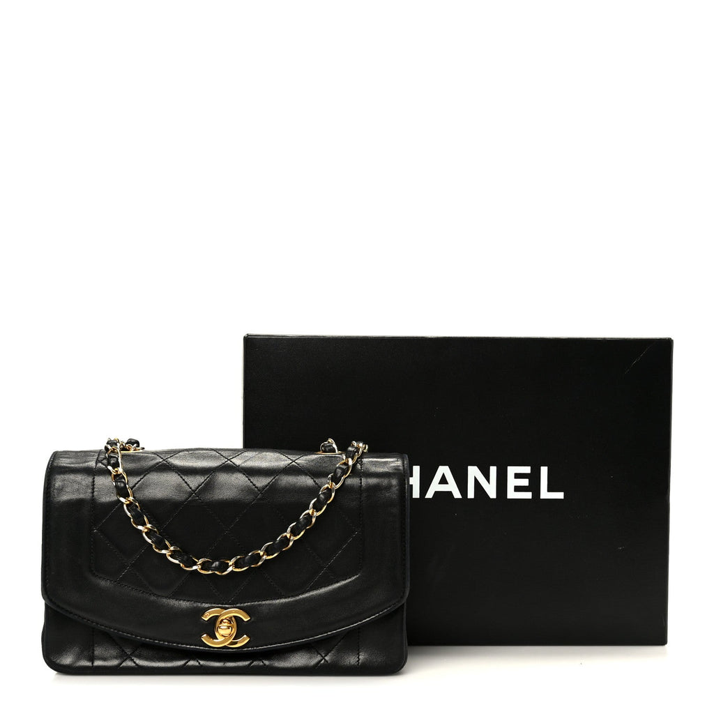 Chanel Lambskin Quilted Small Single Flap Black