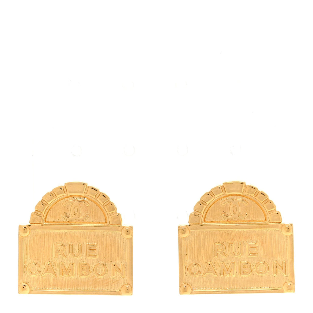 Metal Rue Cambon Earrings Gold