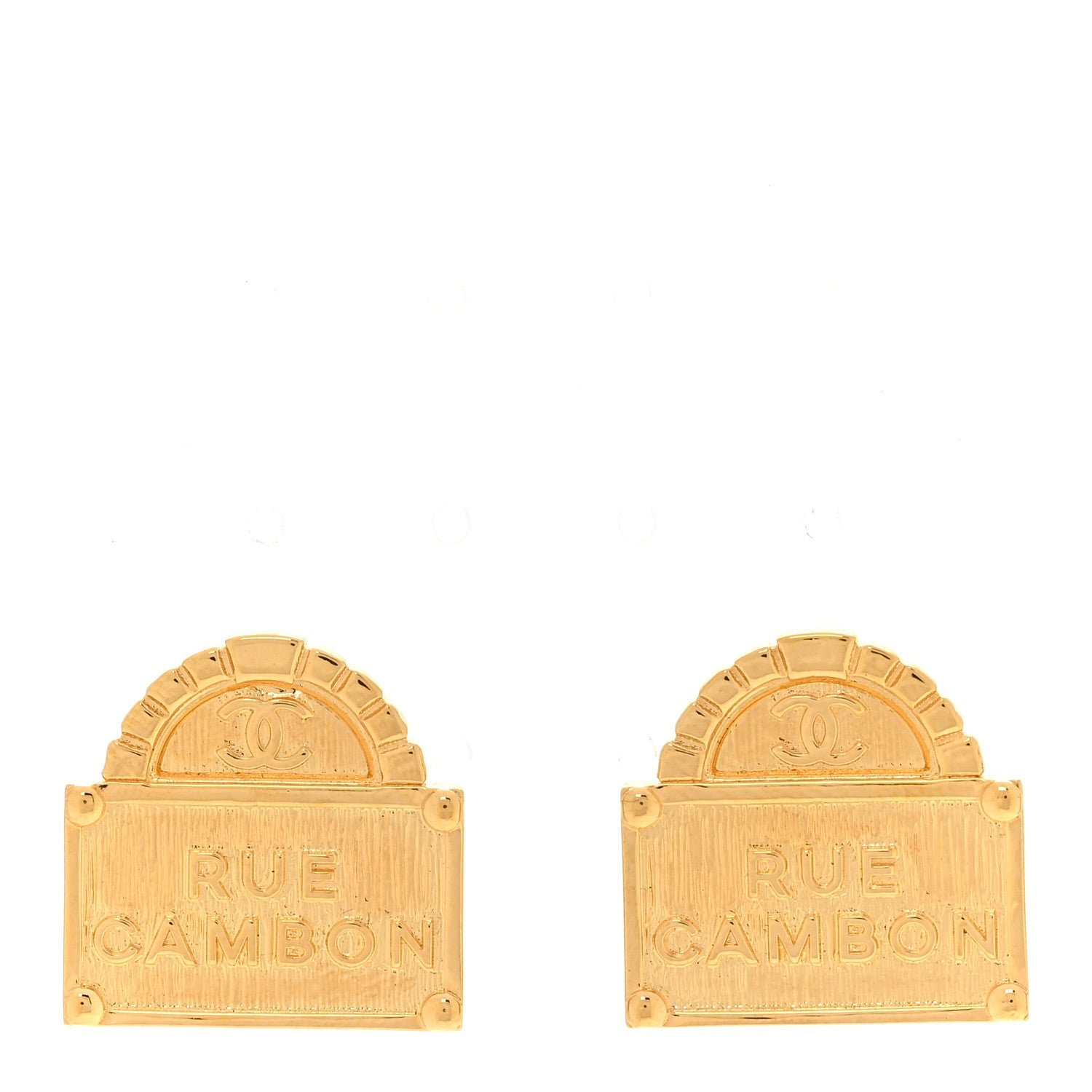 Metal Rue Cambon Earrings Gold