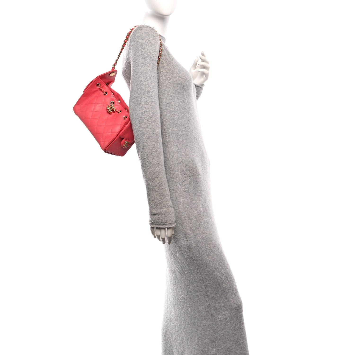 Chanel Caviar Quilted Mini Chanel 25 Handbag Coral