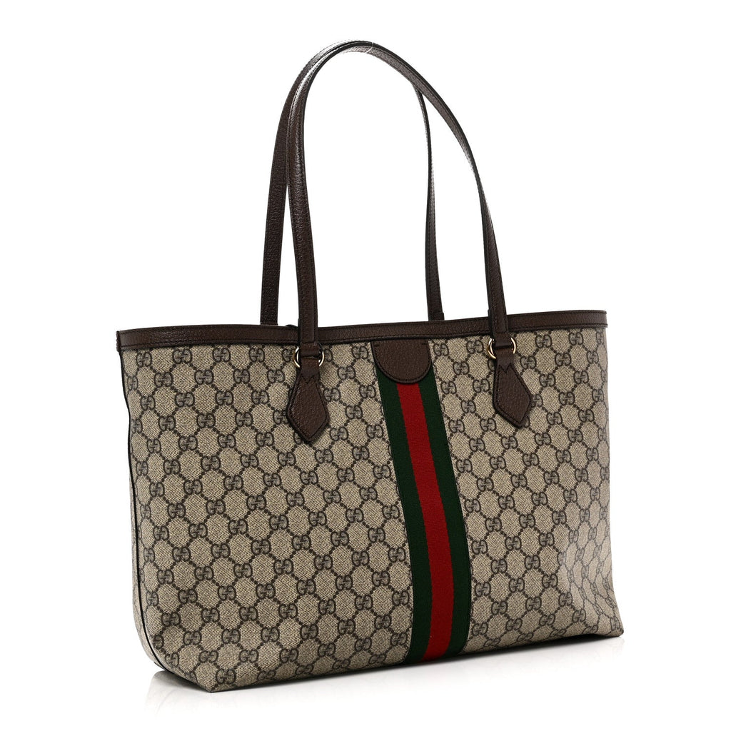 Gucci GG Supreme Monogram Medium Ophidia Shopping Tote Brown