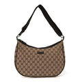 Gucci Monogram Medium Half Moon Hobo Dark Brown