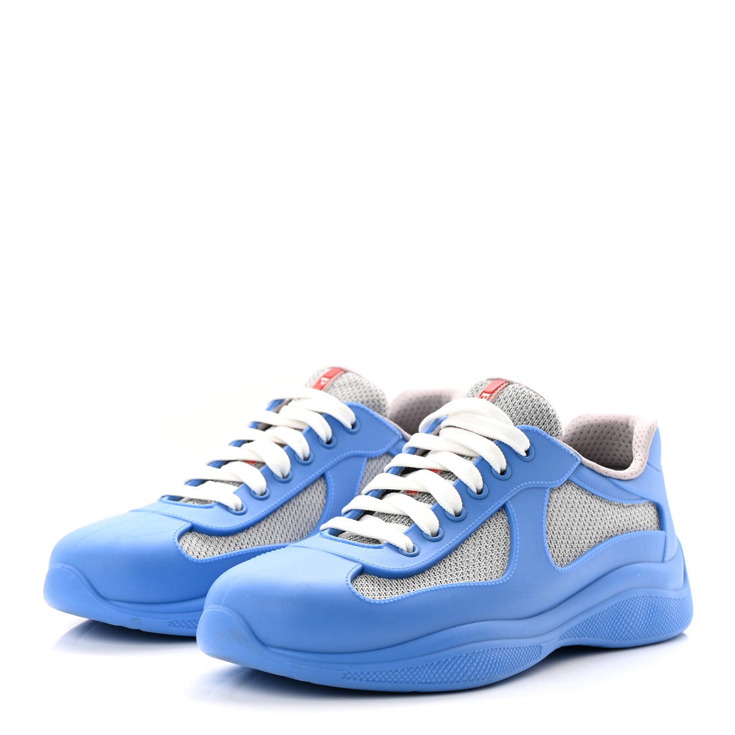 Prada Soft Rubber Mesh Mens America's Cup Sneakers 41 Blue