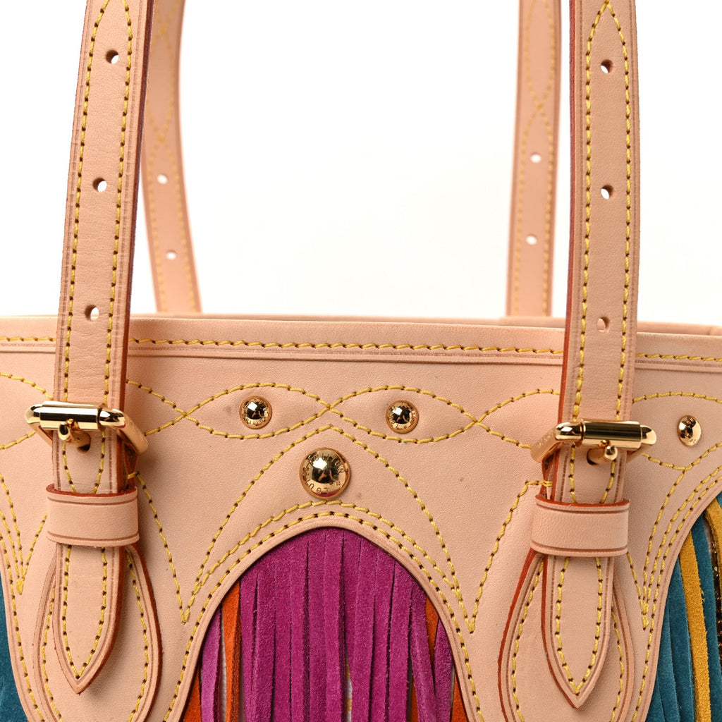 Louis Vuitton Monogram Multicolor Fringe Bucket White