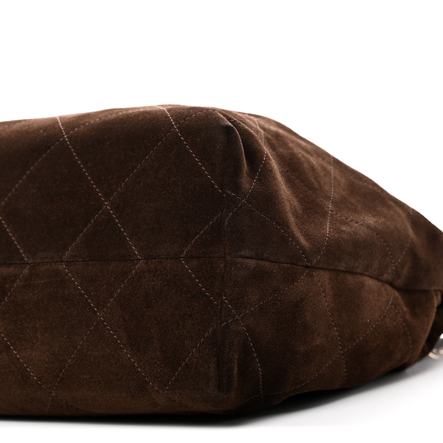 Chanel Suede Calfskin Lambskin Quilted Maxi Hobo Dark Brown
