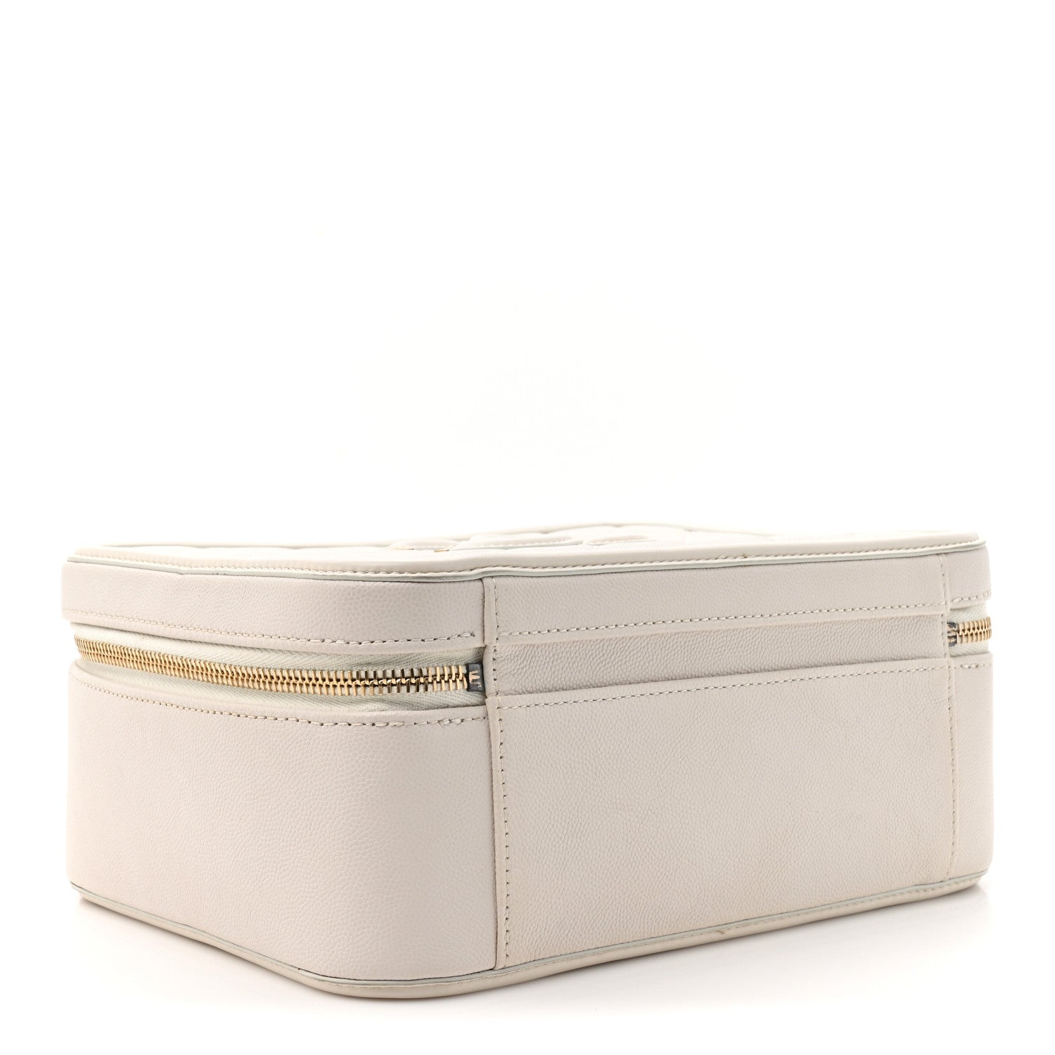 Chanel Caviar Quilted Large CC Filigree Vanity Case White