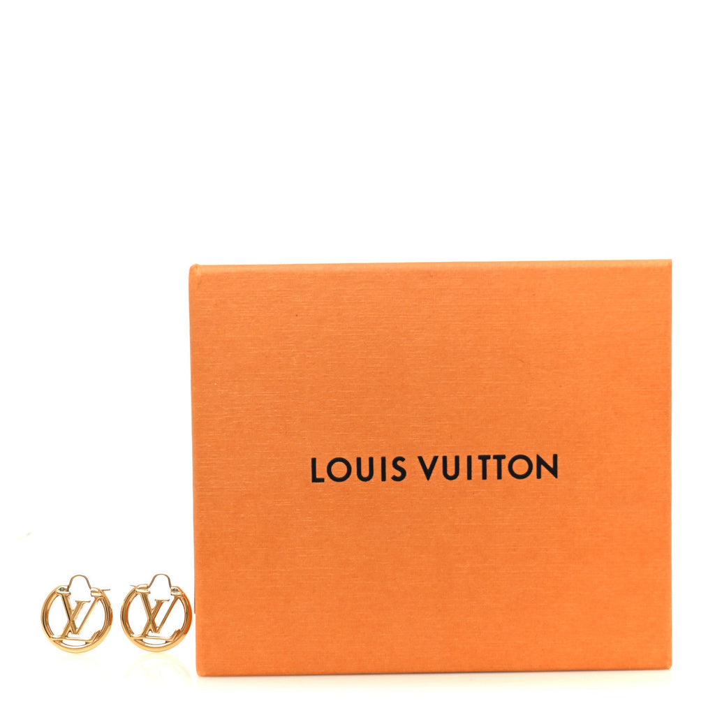 Louis Vuitton Metal Small Louise Hoop Earrings Gold