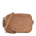 Gucci Pebbled Calfskin Small Soho Disco Bag Camelia
