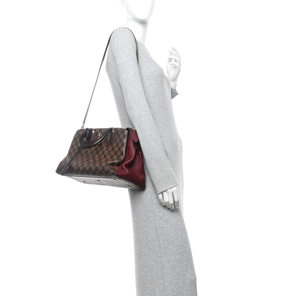Louis Vuitton Cuir Taurillon Damier Ebene Normandy Bordeaux