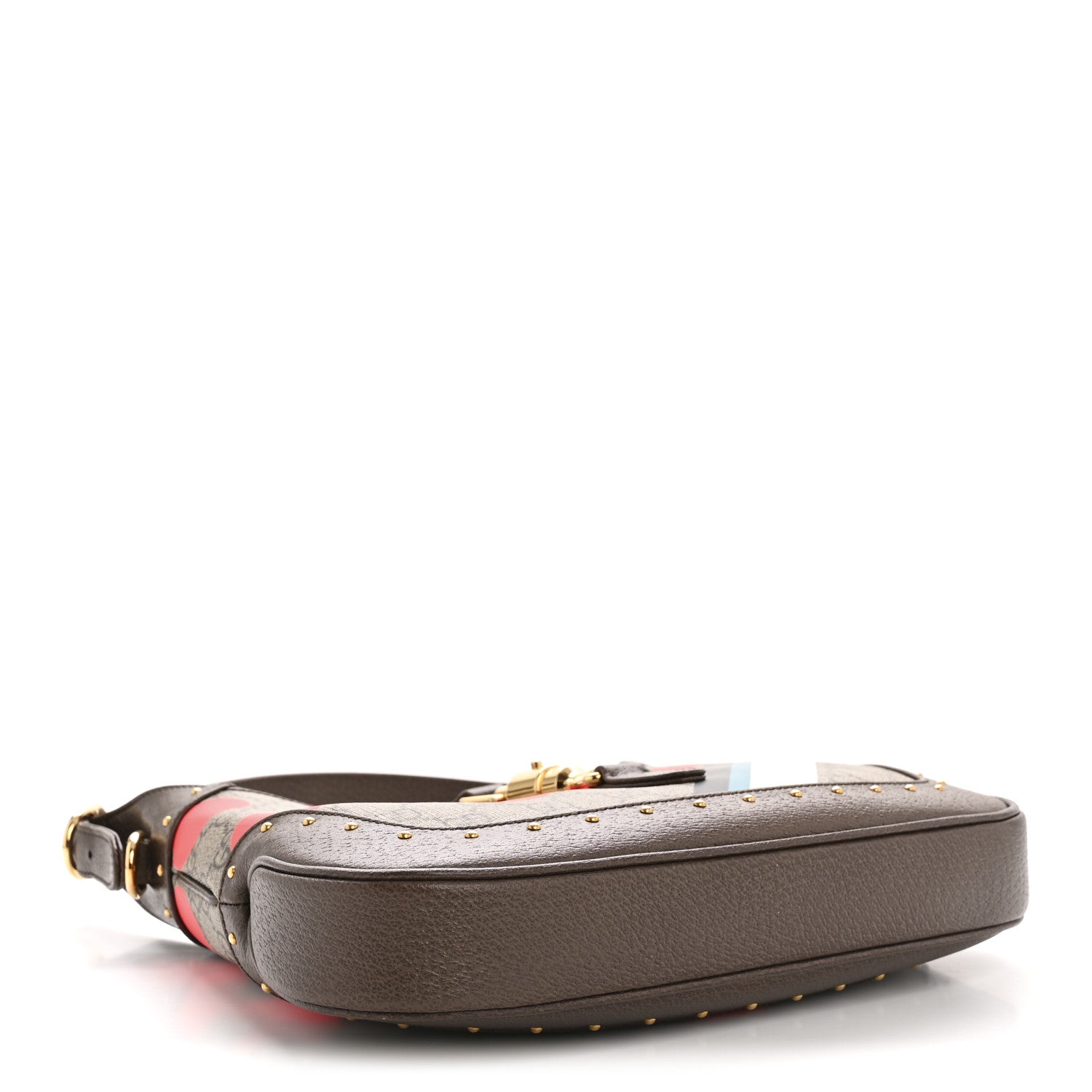 Gucci GG Supreme Monogram Web Geometric Small Jackie 1961 Beige Multicolor Brown Sugar