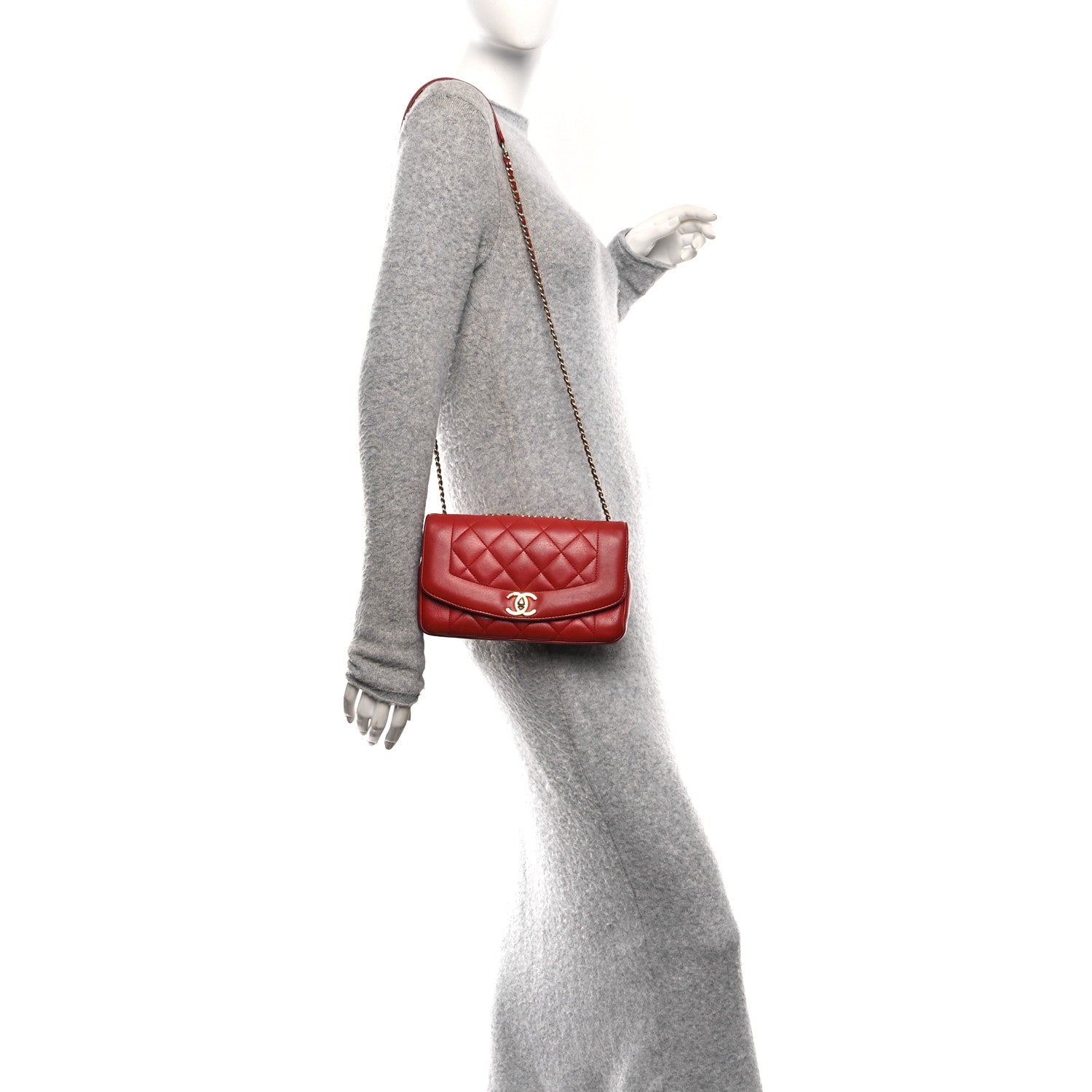 Chanel Lambskin Quilted Small Single Flap Red