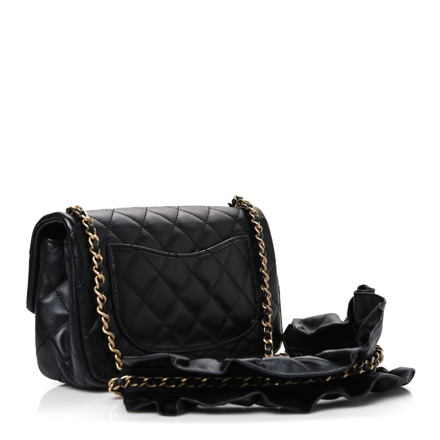 Chanel Lambskin Quilted Mini Romance Rectangular Flap Black