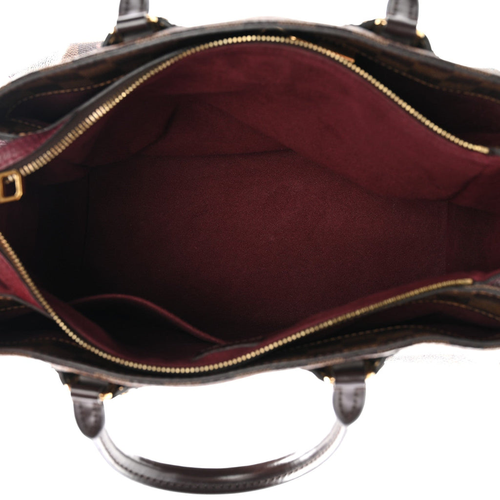 Louis Vuitton Cuir Taurillon Damier Ebene Normandy Bordeaux