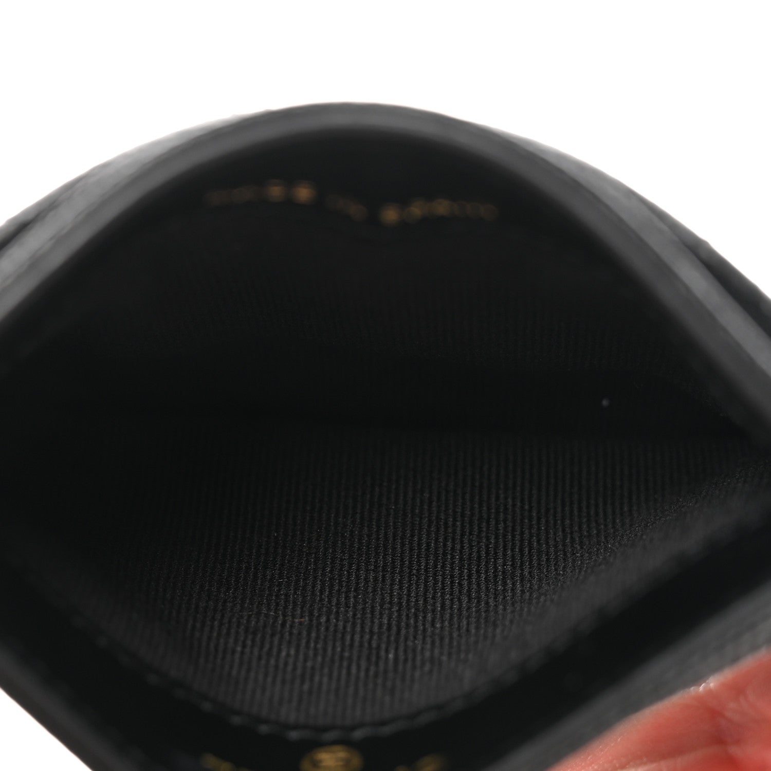 Caviar Quilted Crystal Card Holder Black