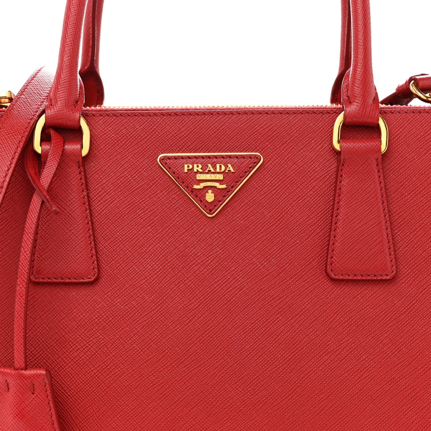Prada Saffiano Lux Large Galleria Double Zip Tote Fuoco
