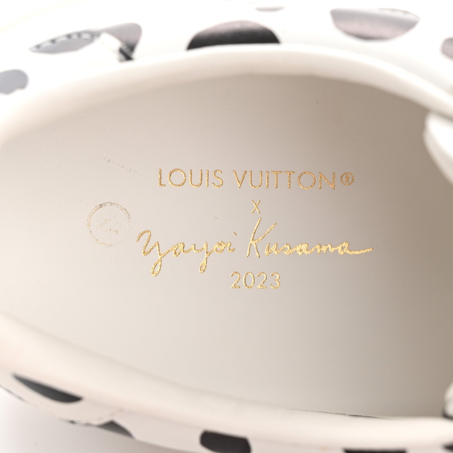 Louis Vuitton LV X YK Calfskin Printed Infinity Dots Time Out Sneakers 38 White