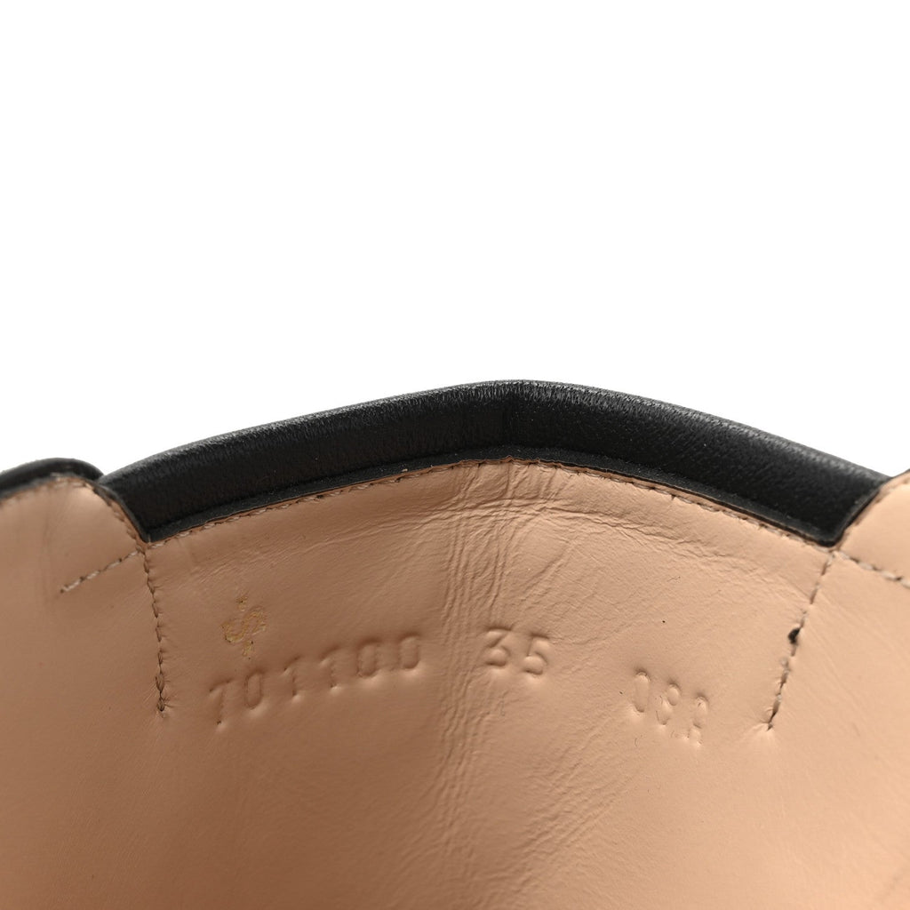 Gucci Kensington Calfskin Nappa GG Supreme Monogram Womens Double Buckle Ankle Boots 35 Black