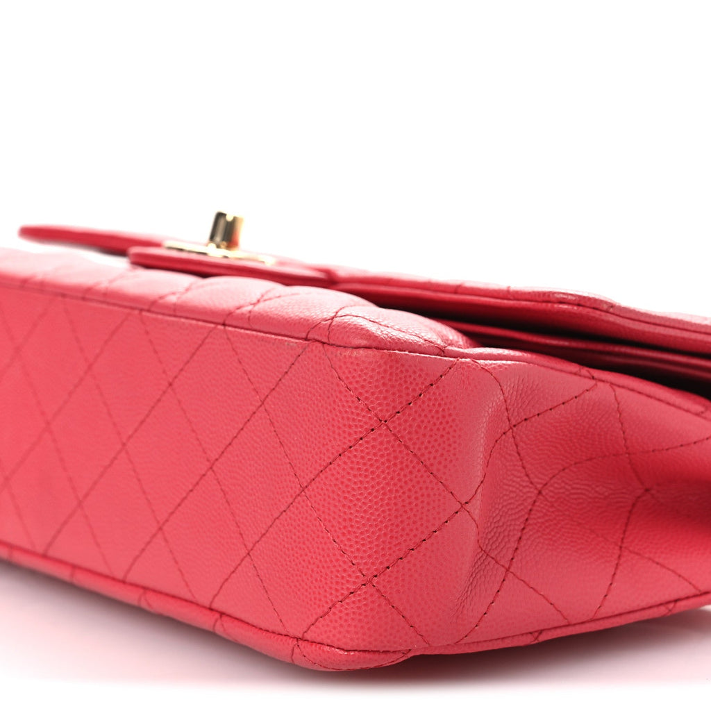 Chanel Caviar Quilted Medium Double Flap Dark Pink