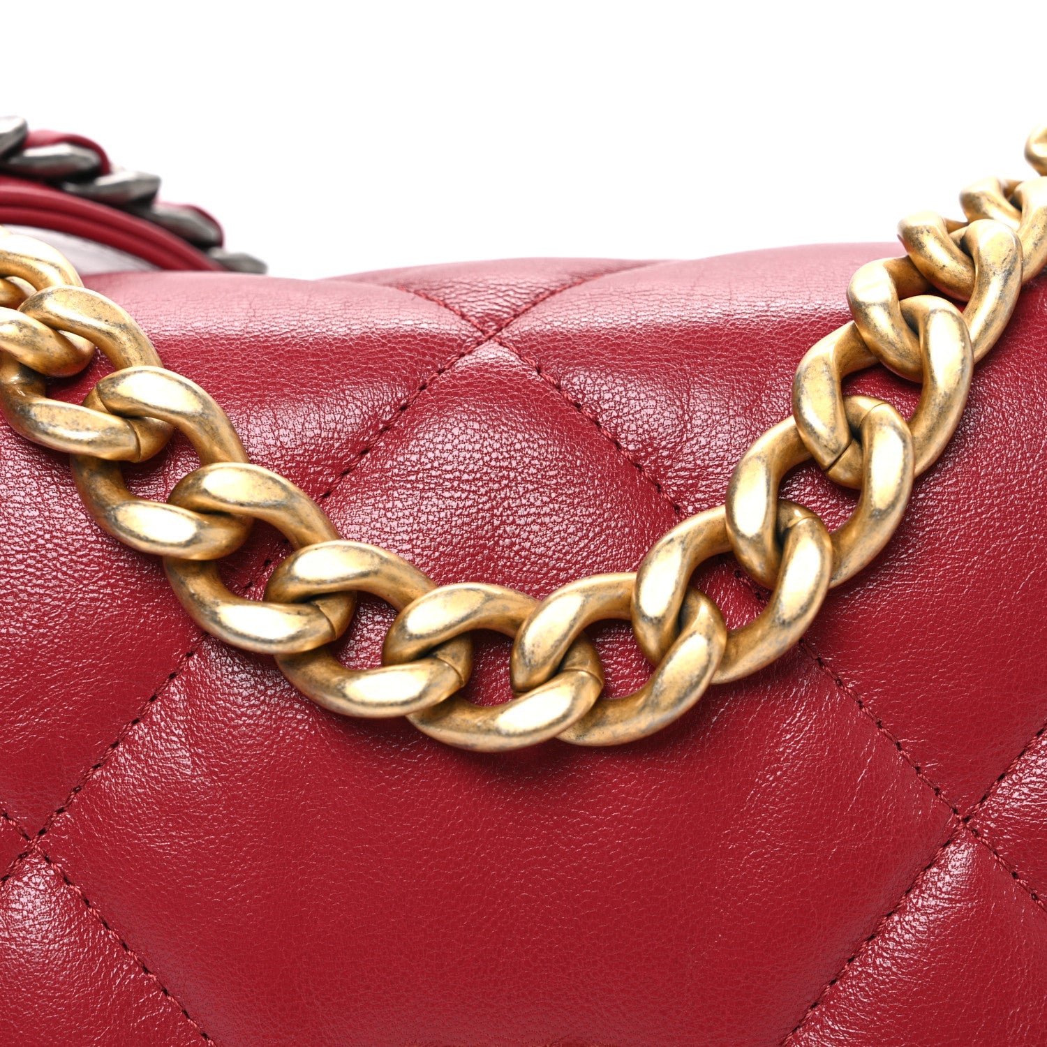 Chanel Goatskin Quilted Medium Chanel 19 Flap Red