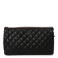 Caviar Quilted Cosmetic Case Black