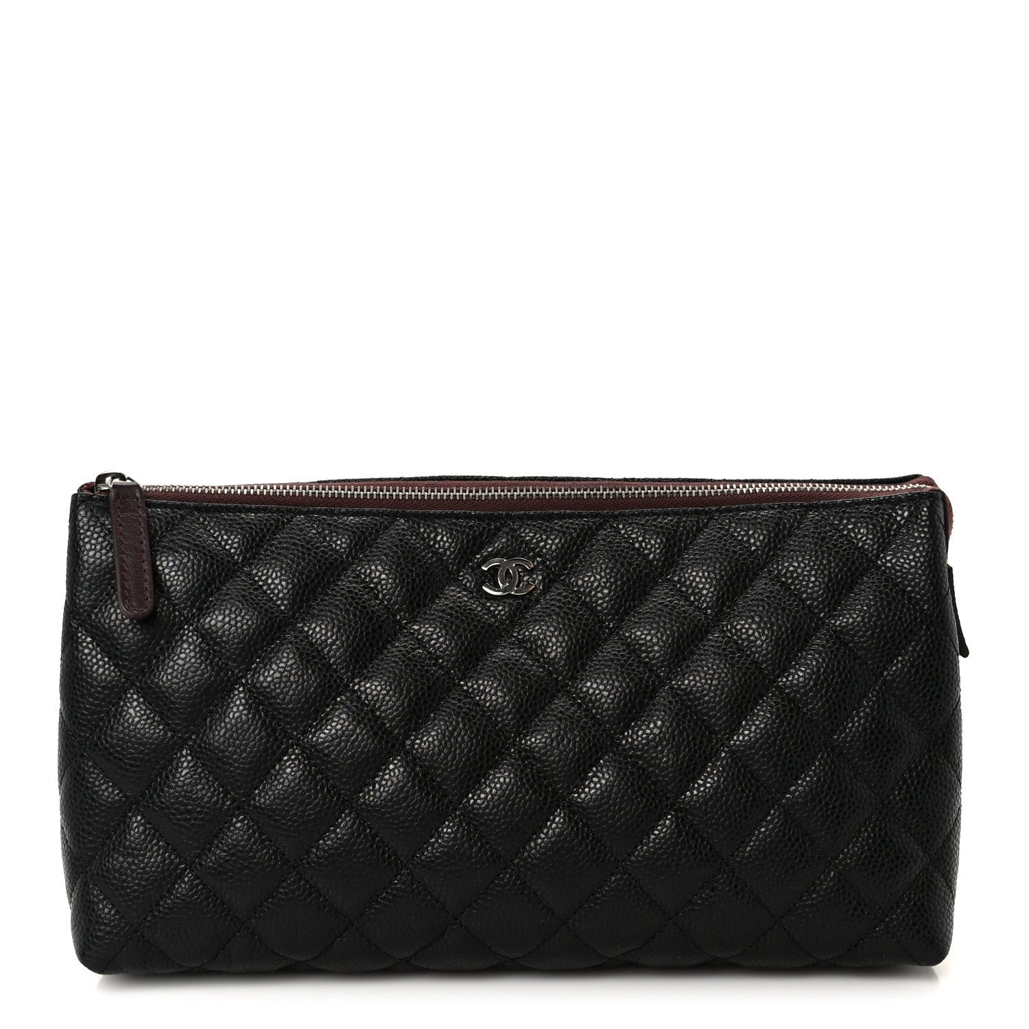 Caviar Quilted Cosmetic Case Black