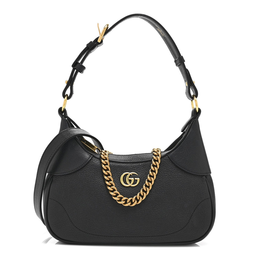 Gucci Goatskin Small Aphrodite Shoulder Bag Black