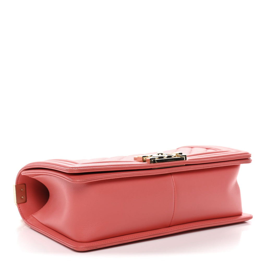 Chanel Calfskin Quilted Medium Boy Flap Coral