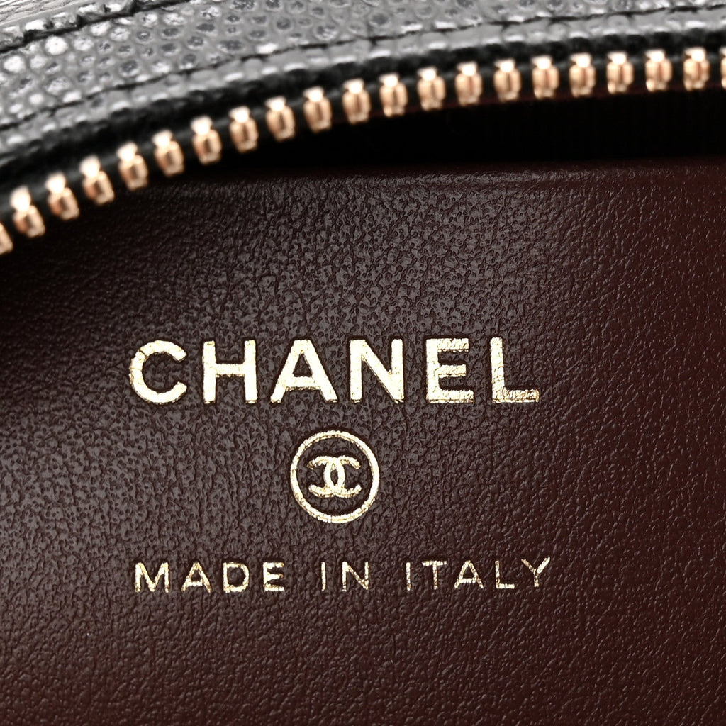 Chanel Caviar Quilted Barrel Clutch With Chain Black