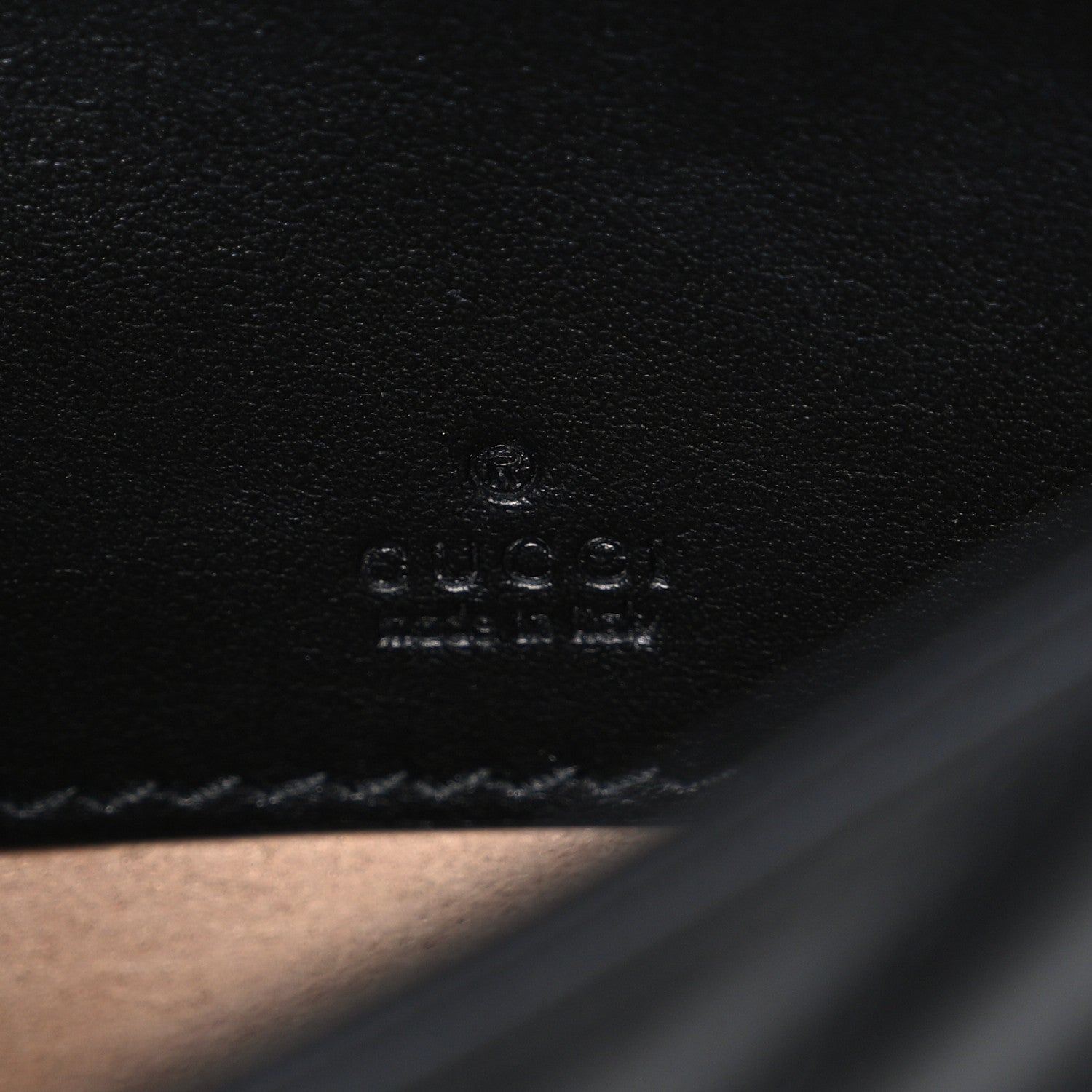Gucci Calfskin Matelasse Mini GG Marmont Chain Half Moon Crossbody Bag Black