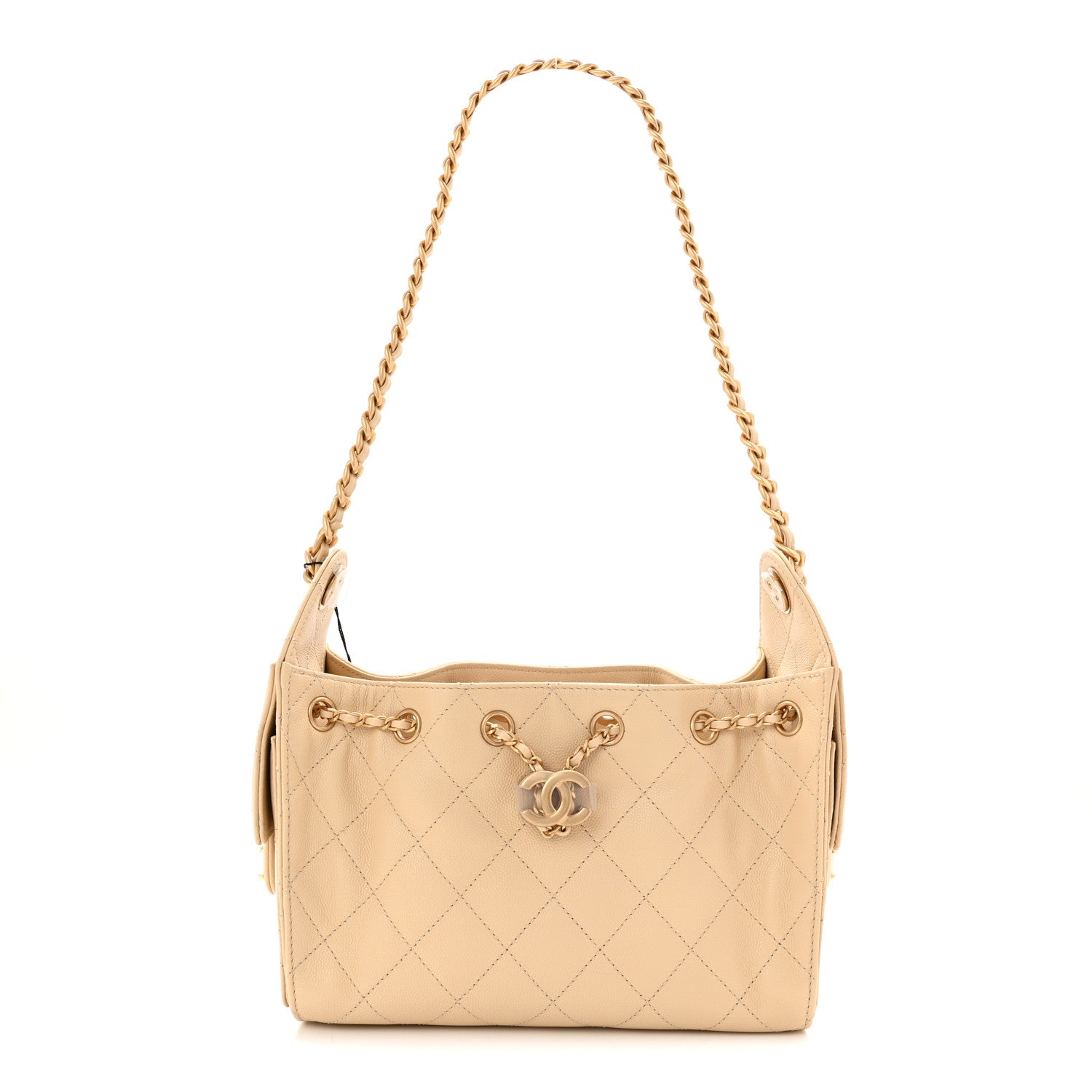 Chanel Caviar Quilted Mini Chanel 25 Handbag Beige