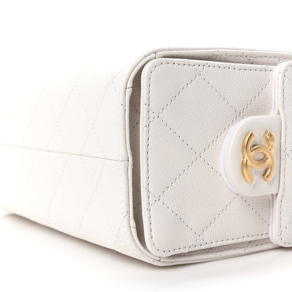Chanel Caviar Quilted Mini Chanel 25 Handbag White