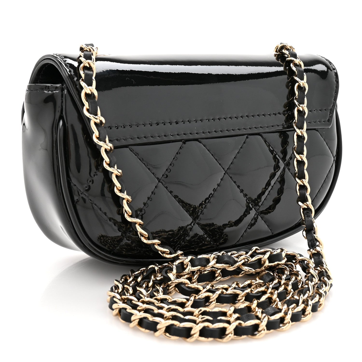 Chanel Patent Calfskin Quilted Mini Flap Black
