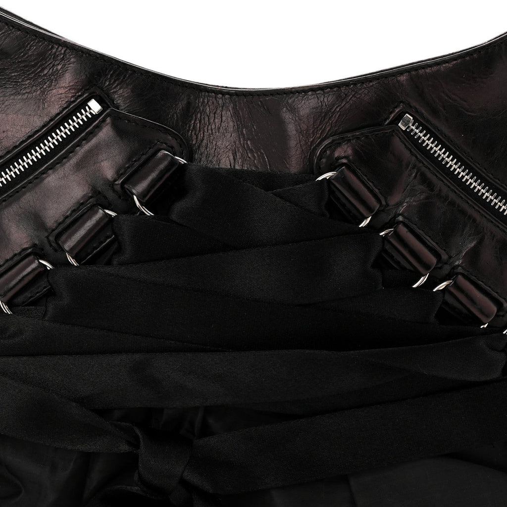 Christian Dior Satin Ballet Evening Bag Black