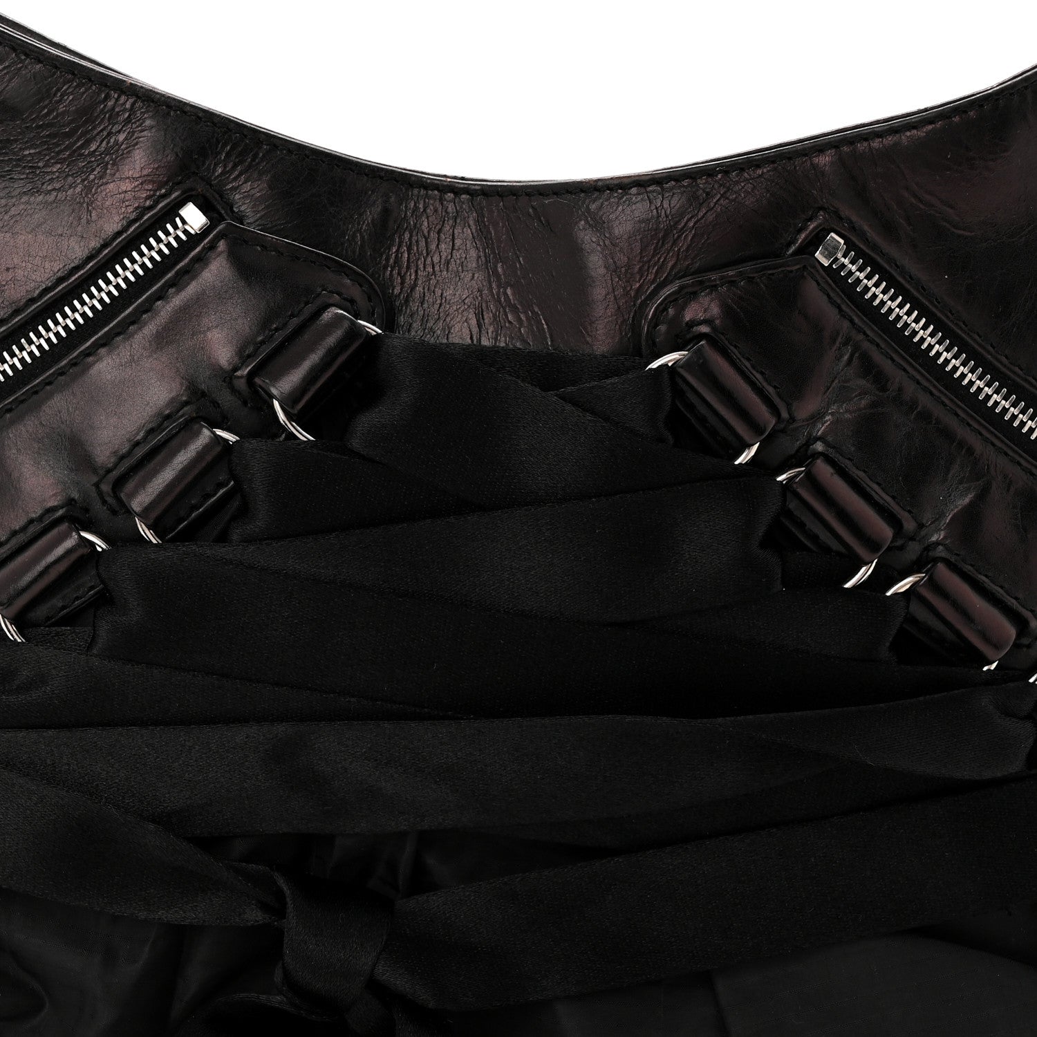 Christian Dior Satin Ballet Evening Bag Black