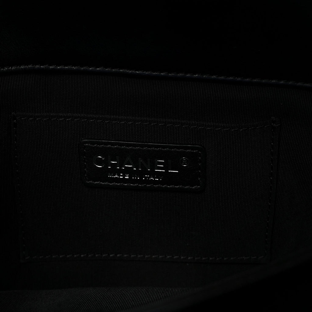 Chanel Lambskin Quilted Fold Up Again Clutch Black