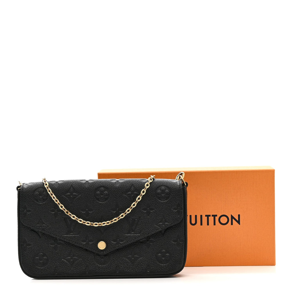 Louis Vuitton Empreinte Pochette Felicie Chain Wallet Black