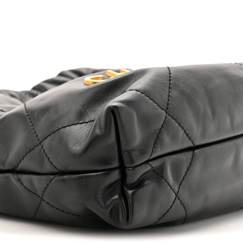 Chanel Shiny Calfskin Quilted Mini Chanel 22 Black