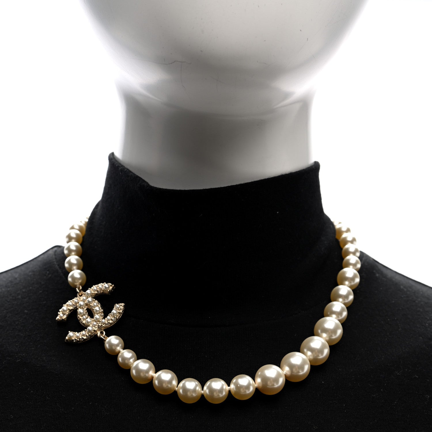 Pearl CC 100th Anniversary Necklace Light Gold
